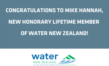 Congratulations to Mike Hannah, New Honorary Lifetime Member of Water New Zealand!