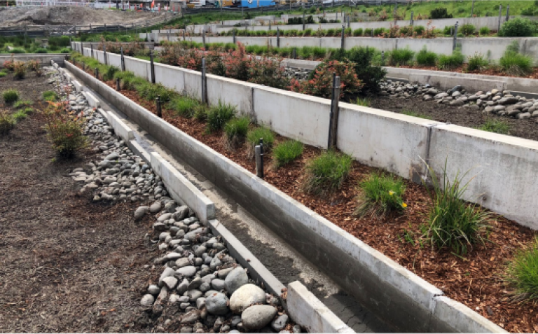 On steep sites, innovative solutions can be found to accommodate treatment where traditional green infrastructure devices are not feasible.